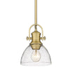 Hines Mini Pendant - Brushed Champagne Bronze / Seeded Glass - Golden Lighting