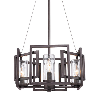 Marco 4 Light Pendant - Gunmetal Bronze - Golden Lighting