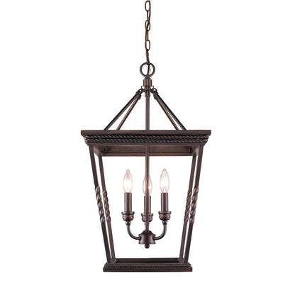 Davenport 3 Light Pendant - Etruscan Bronze - Golden Lighting