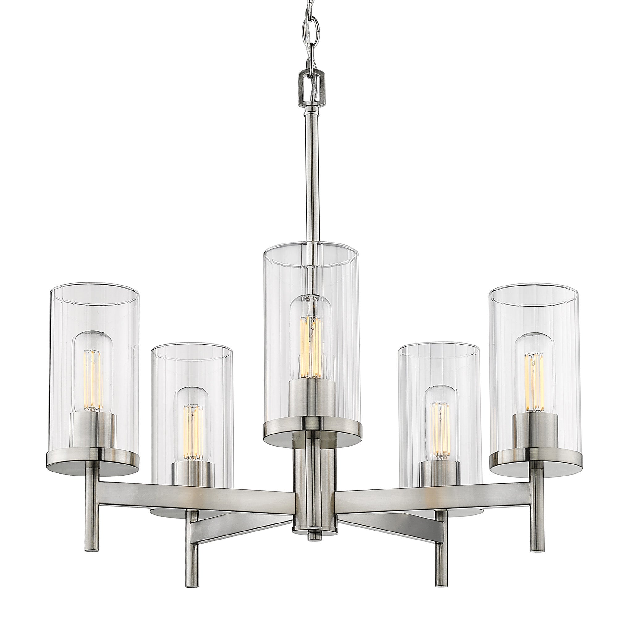 Winslett 5 Light Chandelier - Pewter - Golden Lighting