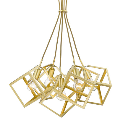 Cassio 5 Light Pendant - Olympic Gold - Golden Lighting