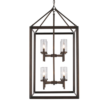 Smyth 8 Light Pendant (Gunmetal Bronze & Clear Glass) - Default Title - Golden Lighting