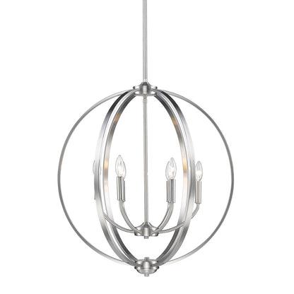 Colson 6 Light Chandelier - Pewter / No Shade - Golden Lighting