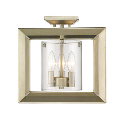 Smyth 12" Semi-Flush (Low Profile) - White Gold - Golden Lighting