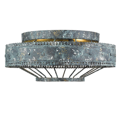 Ferris Flush Mount - Blue Verde Patina - Golden Lighting