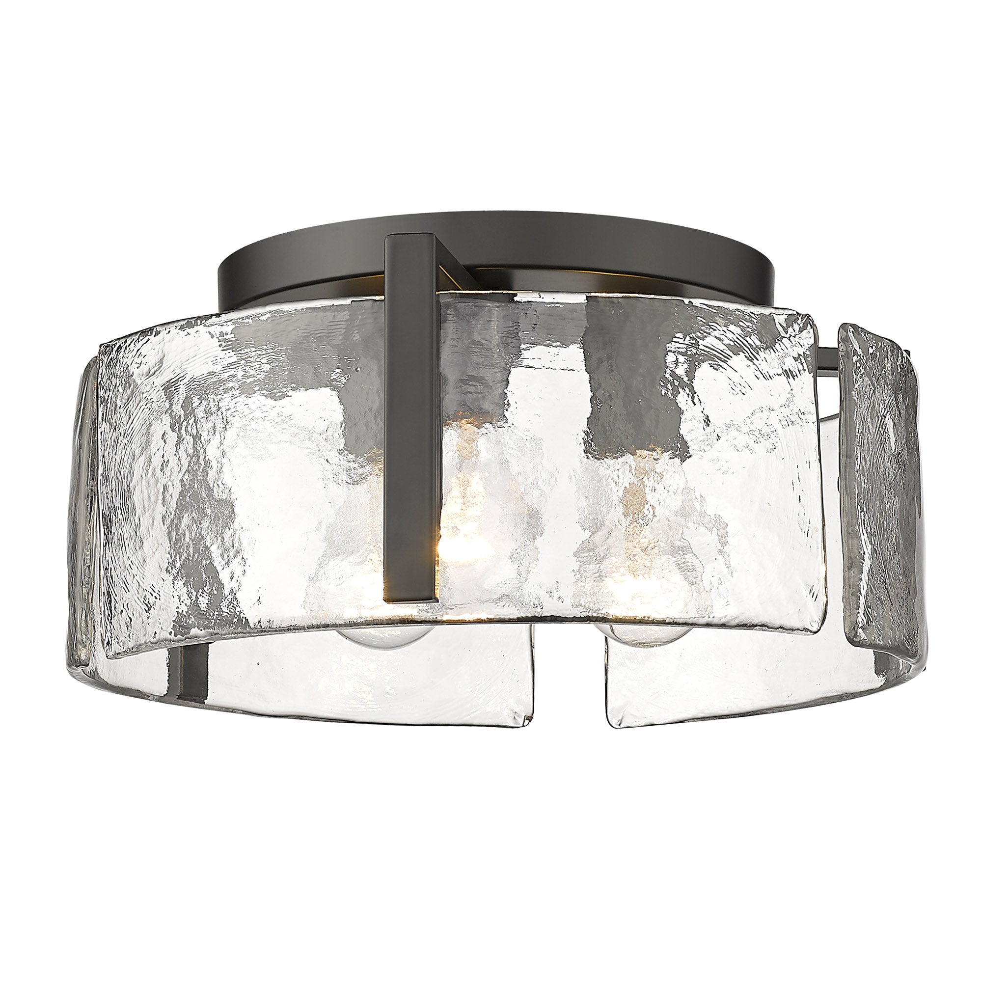 Aenon 3 Light Flush Mount - Matte Black - Golden Lighting