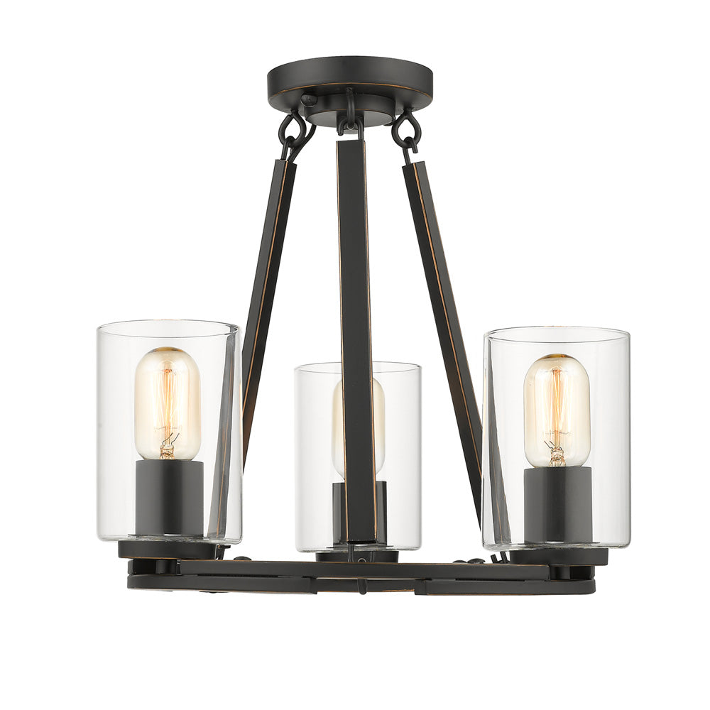 Monroe 3 Light Chandelier (Convertible) -  - Golden Lighting