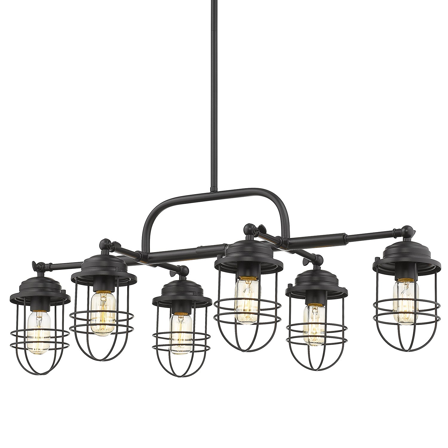 Seaport Linear Pendant - Matte Black - Golden Lighting