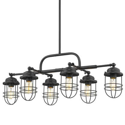 Seaport Linear Pendant - Matte Black - Golden Lighting