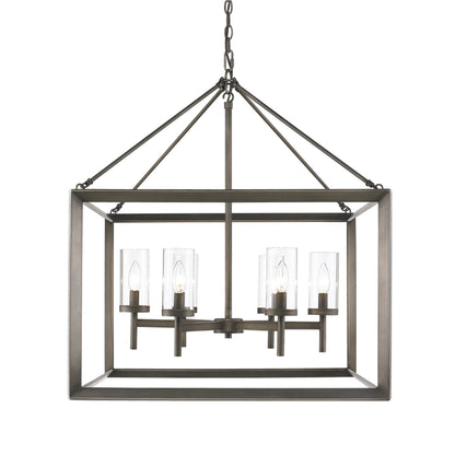 Smyth 6 Light Chandelier - Gunmetal Bronze - Golden Lighting