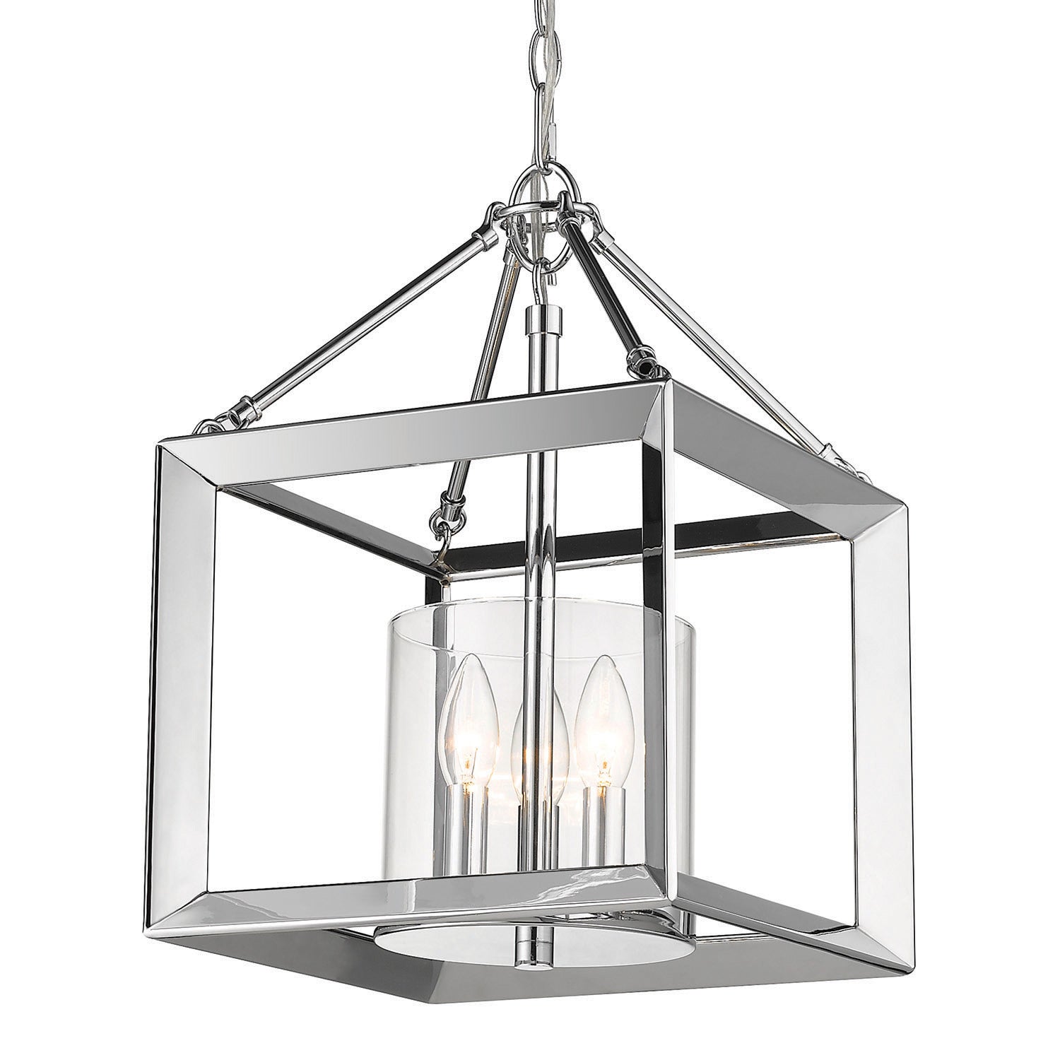 Smyth Mini Chandelier (Chrome & Clear Glass) - Chrome / Clear Glass - Golden Lighting