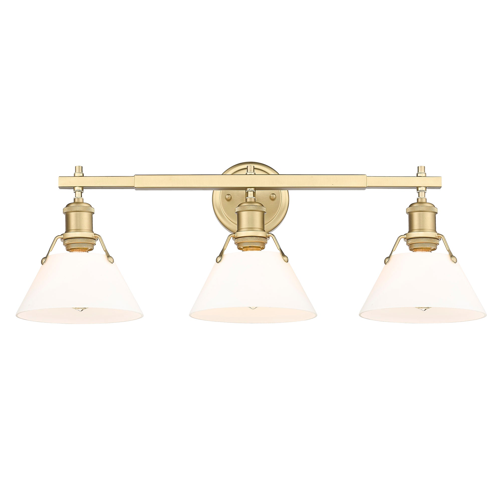 Orwell 3 Light Bath Vanity - Brushed Champagne Bronze / Opal Glass Shades - Golden Lighting