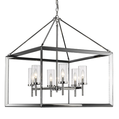 Smyth 6 Light Chandelier (Chrome & Clear Glass) -  - Golden Lighting