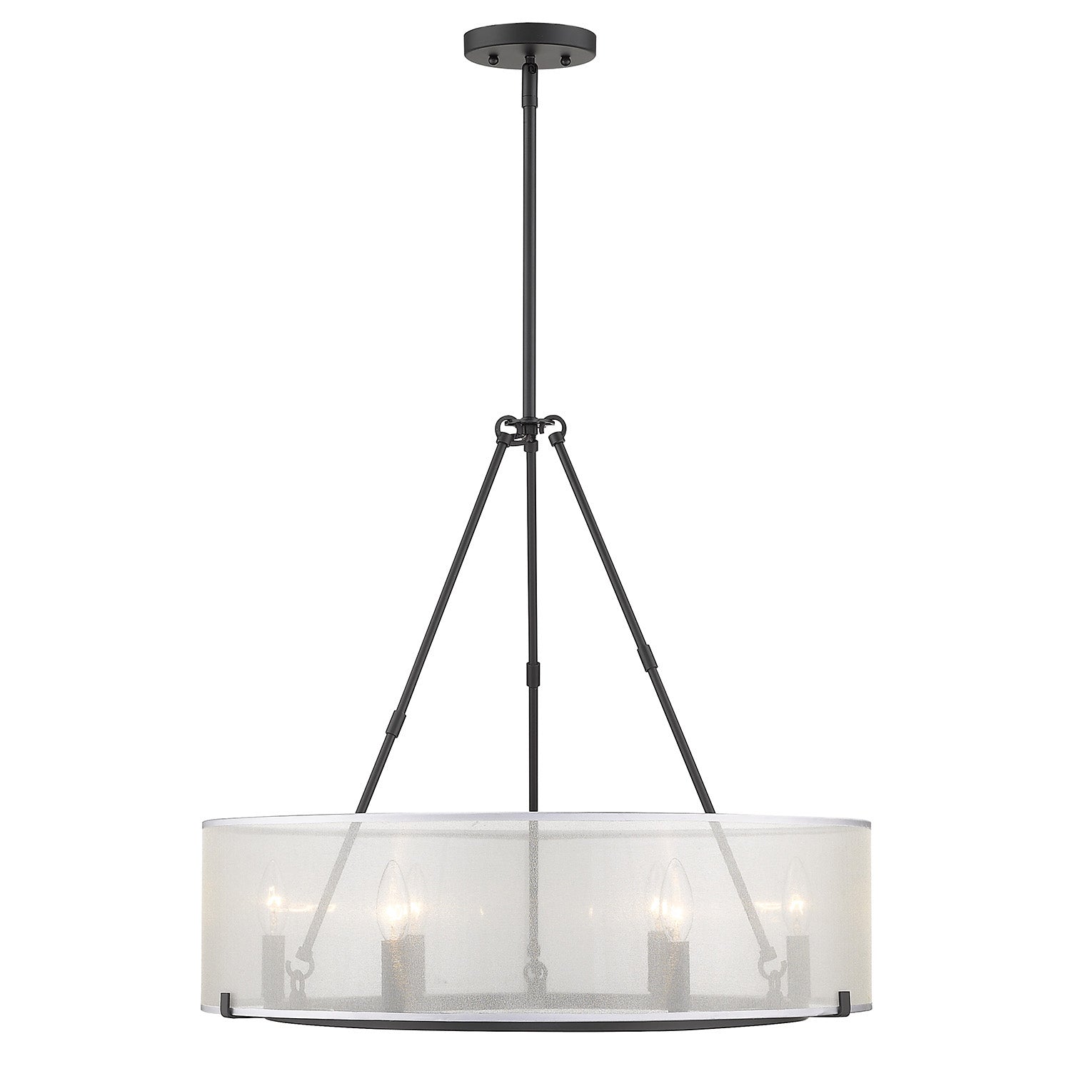 Alyssa 6 Light Chandelier - Long Rod Only -  - Golden Lighting