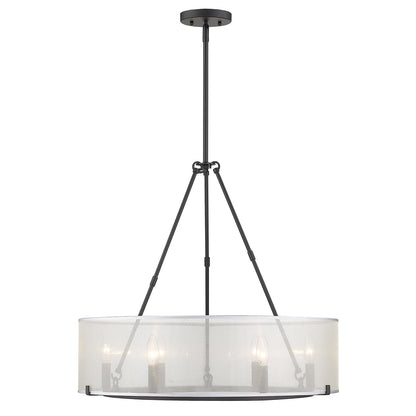 Alyssa 6 Light Chandelier - Long Rod Only -  - Golden Lighting