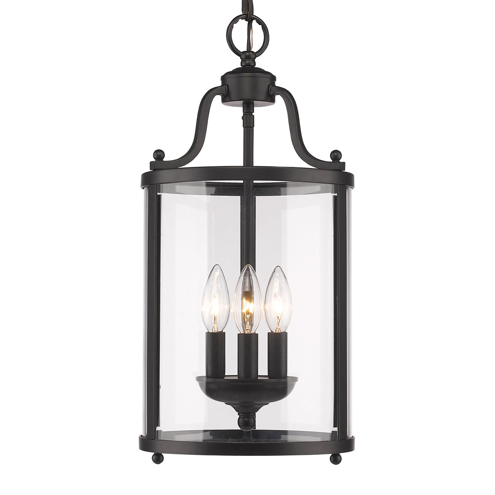 Payton 3 Light Pendant - Matte Black - Golden Lighting