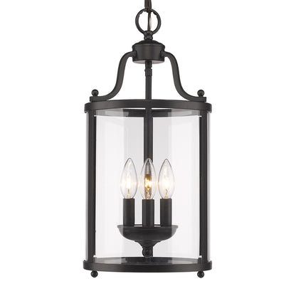 Payton 3 Light Pendant - Matte Black - Golden Lighting