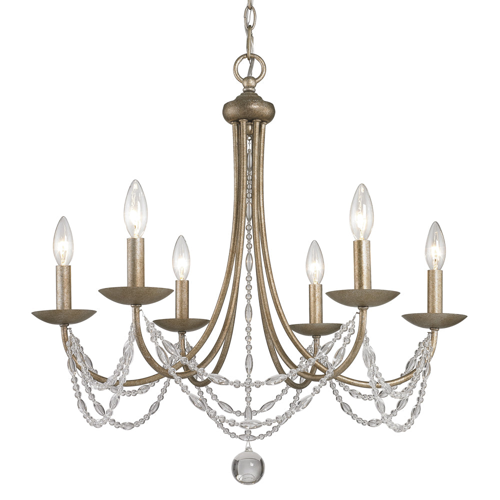 Mirabella 6 Light Chandelier - Golden Aura - Golden Lighting