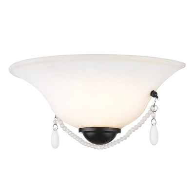Priscilla Wall Sconce - Matte Black / Opal Glass - Golden Lighting