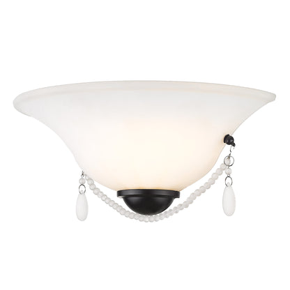 Priscilla Wall Sconce - Matte Black / Opal Glass - Golden Lighting