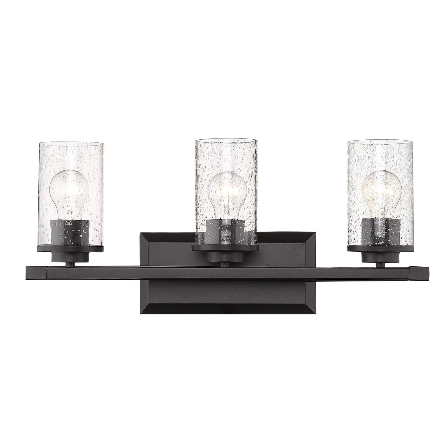 Mercer 3 Light Bath Vanity - Matte Black / Matte Black - Golden Lighting