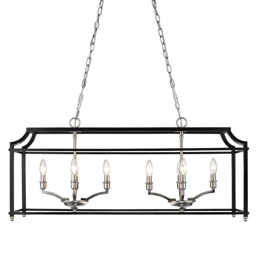 Leighton Linear Pendant - Pewter / Matte Black - Golden Lighting