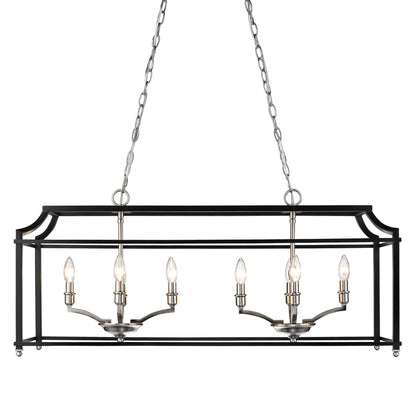 Leighton Linear Pendant - Pewter / Matte Black - Golden Lighting