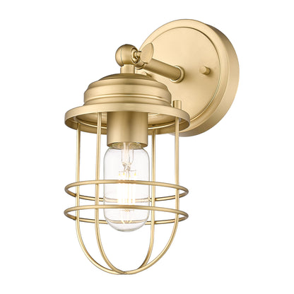 Seaport 1 Light Wall Sconce - Brushed Champagne Bronze - Golden Lighting