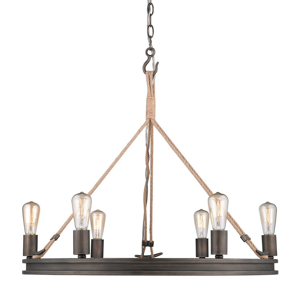 Chatham 6 Light Chandelier - Gunmetal Bronze - Golden Lighting