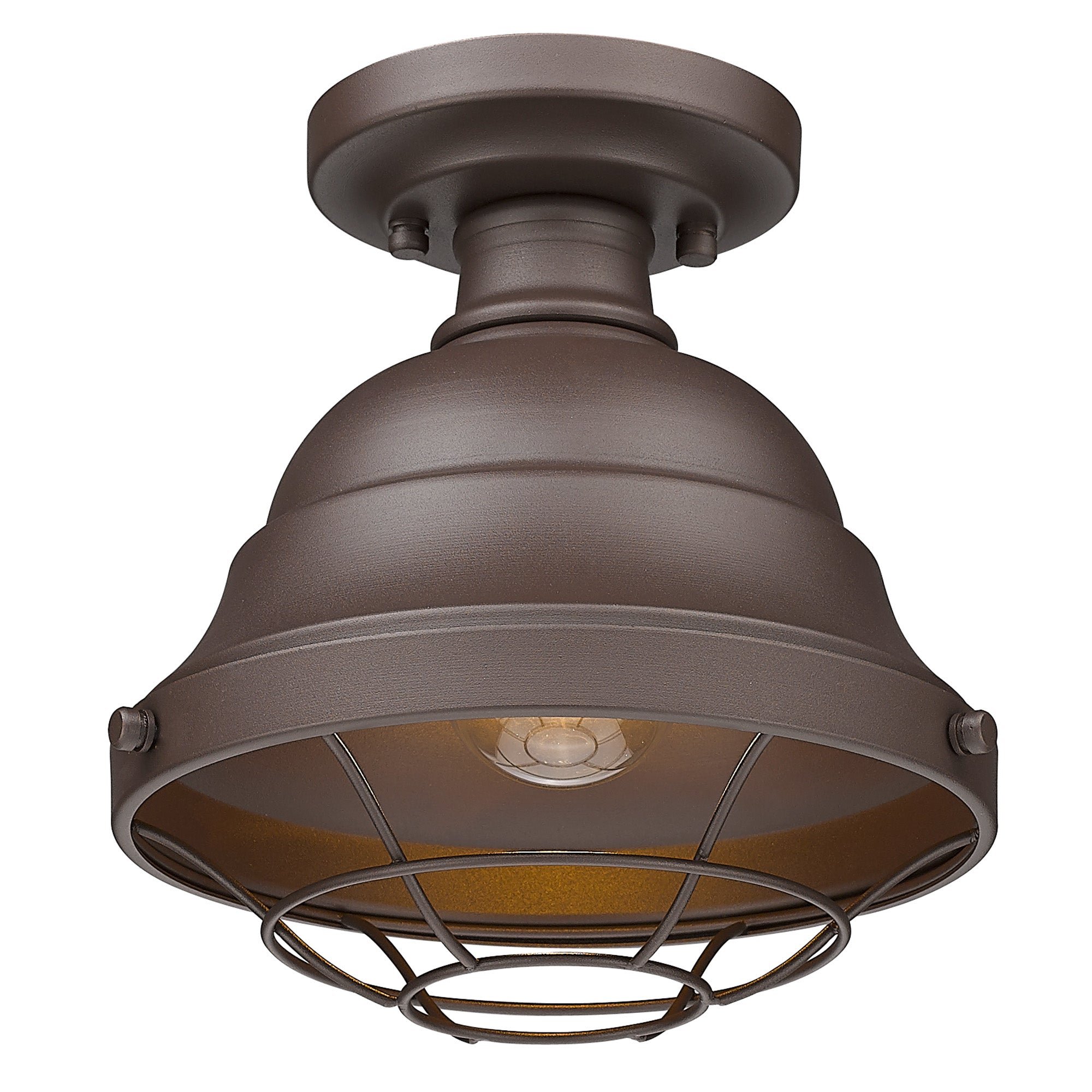 Bartlett Semi-Flush - Outdoor - Textured Bronze - Golden Lighting