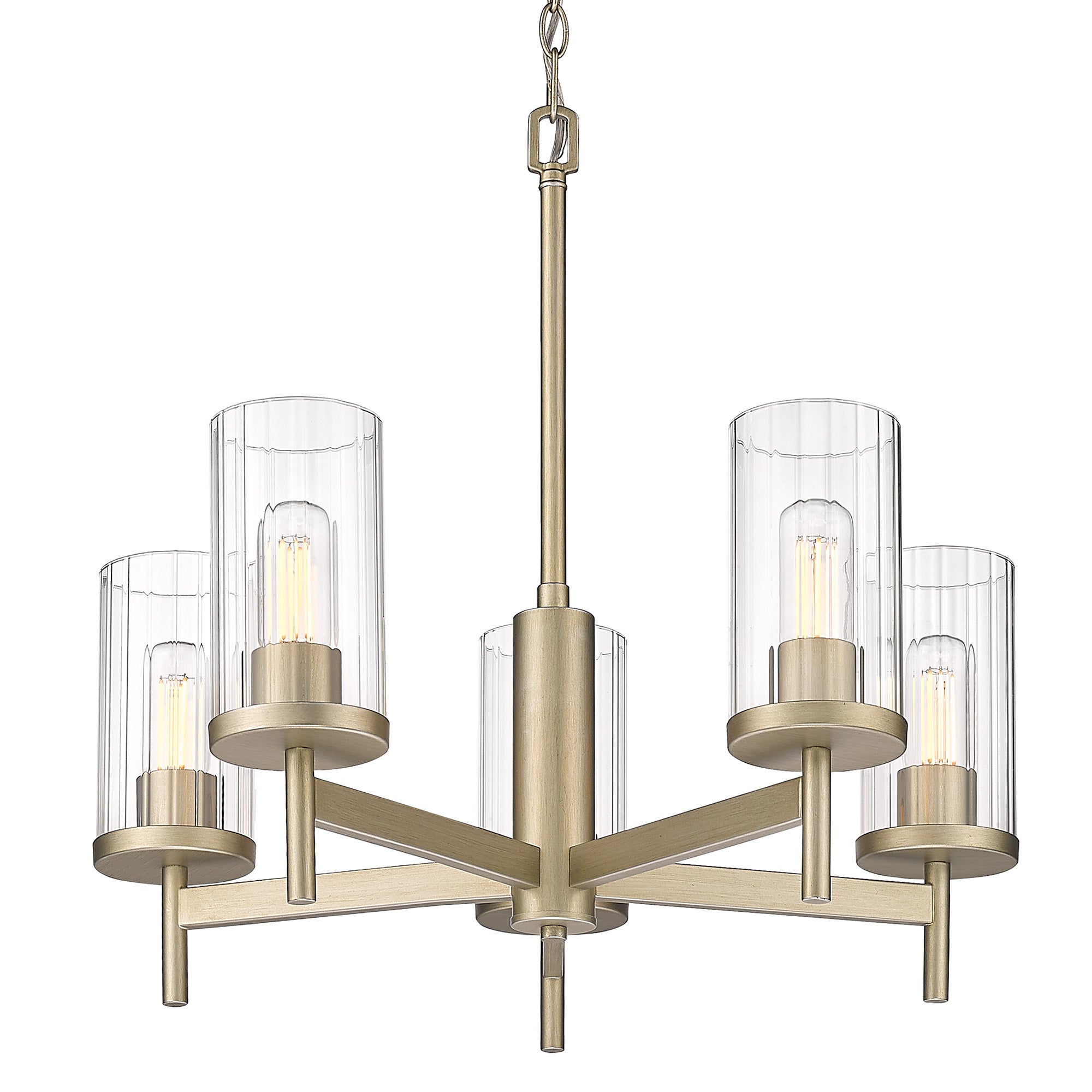 Winslett 5 Light Chandelier - White Gold - Golden Lighting