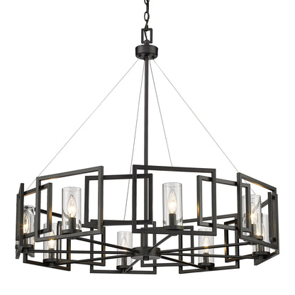 Marco 8 Light Chandelier - Matte Black - Golden Lighting