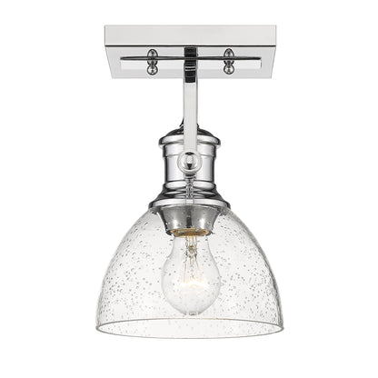 Hines 1 Light Semi-Flush - Chrome / Seeded Glass - Golden Lighting