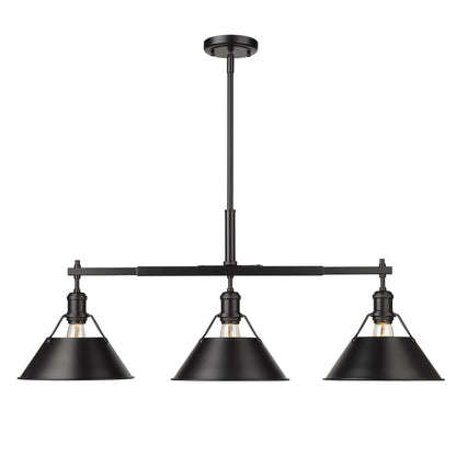 Orwell Linear Pendant - Matte Black / Matte Black Shades - Golden Lighting