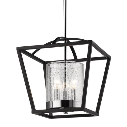 Mercer Mini Chandelier (Convertible) - Matte Black / Chrome - Golden Lighting