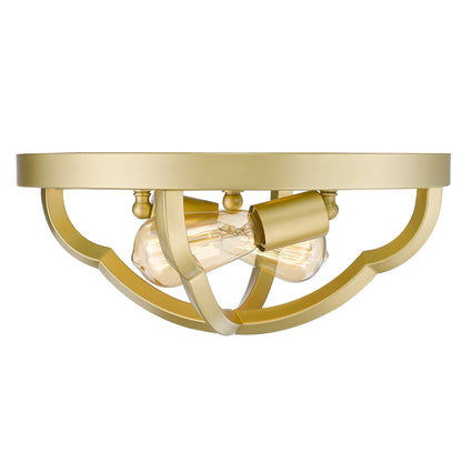 Saxon 2 Light Flush Mount -  - Golden Lighting