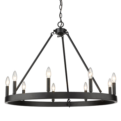 Alastair 9 Light Chandelier - Matte Black - Golden Lighting