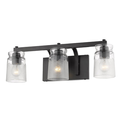 Travers 3 Light Bath Vanity - Matte Black - Golden Lighting